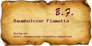 Baumholczer Fiametta névjegykártya